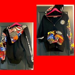 Perfect BAPE Patched Shark Full Zip Black Hoodie